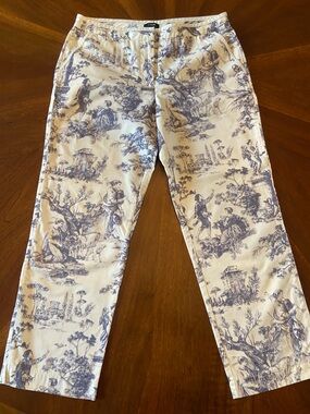 J. Crew Vintage Pedal Pushers in Blue Toile 6